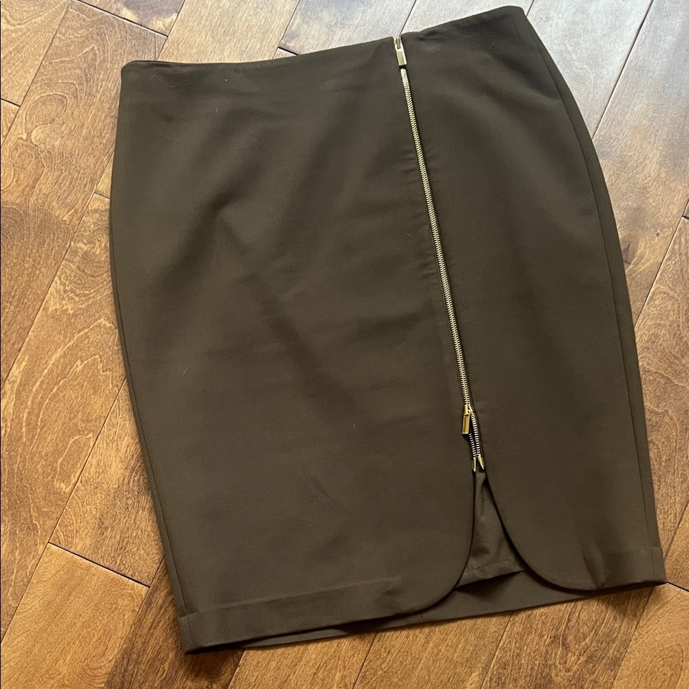 Ann Taylor Dark Brown Pencil Skirt with Zipper